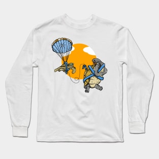 Sea Turtle and Tortoise Parasailing Long Sleeve T-Shirt